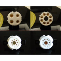 1pc EIZZ Vacuum Tube Socket Ceramic Base Gold Plated 4/7/8/9 Pins HiFi Audio AMP 300B 274B 6X4 KT88 EL34 12AX7 12AU7 ECC81 EL84