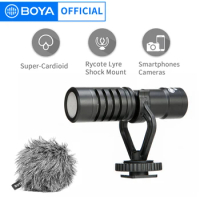 Portable Mic BOYA BY-MM1-B Universal Cardioid Microphone for Smartphones DSLR Cameras Consumer Camcorders Auido Recorders PC