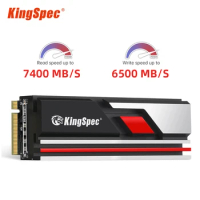 KingSpec SSD NMVe M2 SSD 2TB 512GB 1TB PCIe 4.0 x4 With Dram 7400mb/s M.2 2280 NVMe SSD Gen4 Hard Drive Internal Solid SSD Disk