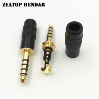 5Pcs 4.4mm 5 Pole Male Full Balanced Headphone Plug Earphone DIY Adapter for Sony NW-WM1Z NW-WM1A AMP Player Connector Black Red