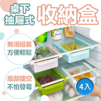 【樂邦】冰箱抽屜式收納盒(4入)-冰箱 廚房 抽屜 收納盒 桌下收納 冰箱收納盒 冰箱抽屜 冰箱置物層 收納