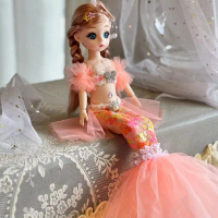 COD Dress-Up Muzik Ariel Mermaid Princess Doll 12inci Gadis Set Kotak Hadiah Mainan Berpura-pura Ber