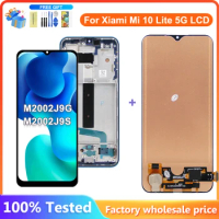100% Test For Xiaomi Mi 10 Lite 5G LCD Display Touch Screen Display Digitizer Assambly with frame For Xiaomi mi10 lite M2002J9G
