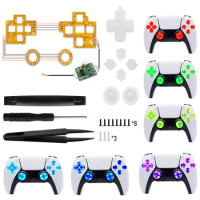 For PS5 Controller Playstation 5 6‑Color DIY Luminated D-pad Thumbsticks Face Buttons (DTF) LED Kit Decorate Accessories