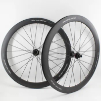New 700C Road Bike Matt UD Full Carbon Fibre Bicycle Wheelset Thru Axle Disc Brake Center Lock Tubular Clincher Tubeless Rims