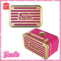 Miniso 2024 New Barbie Pink Girl New Wireless Smart Speaker Tide Cool Bluetooth Mini Retro Portable Sound Birthday Girl Gift