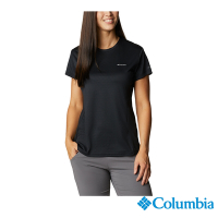 Columbia 哥倫比亞 女款-UPF50酷涼快排短袖上衣-黑色 UAR29570BK / S22