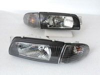 大禾自動車 全新三菱 LANCER 適用 93~96年 仿EVO 黑框大燈加黑底白殼角燈