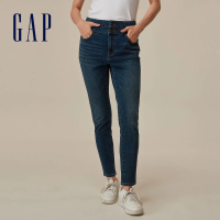 【GAP】女裝 高腰緊身牛仔褲-深藍色(798882)
