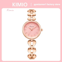 Kimio Brand Women Watch Quartz Wristwatch Elegant Stainless Steel Heart Bracelet Watch Simple Waterproof Dress Watches Gifts