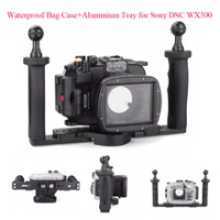 40m/130ft Underwater Diving Camera Housing Case for Sony DSC WX500 + Aluminium Tray,Waterproof Bag Case for Sony DSC WX500