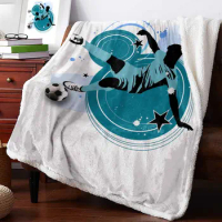 Football Player Silhouette Cashmere Blanket Winter Warm Soft Throw Blankets for Beds Sofa Wool Blanket Bedspread