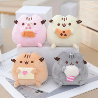 ของเล่นตุ๊กตาแมว Pusheen, สไตล์การ์ตูน, ตุ๊กตาลูกแมวยัดไส้น่ารัก, พวงกุญแจ, จี้กระเป๋าเป้สะพายหลังที