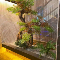 Simulation Japanese Maple Pine Indoor Decorative Creative Ornaments Living Room Landscape Greenery Bonsai Fake Trees Suit