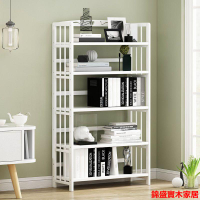 白色書架 置物架子 簡約現代落地式實木書櫃 家用臥室收納神器 省空間 置物架 收納架 客廳書架 展示架 裝飾架 實木書架