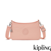 【KIPLING官方旗艦館】草莓奶茶粉斜背側肩兩用包-LAURI
