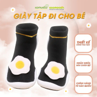 (3-5 TUỔI) MADE IN KOREA GIÀY TẤT CHO BÉ CƯNG FRIED EGGS Cao Su Voi