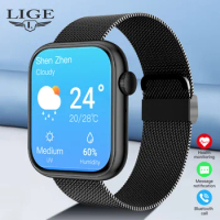 LIGE Full Touch Screen Smart Watch Women Bluetooth Call Waterproof Watch Sport Fitness Tracker Smartwatch For Xiaomi Bracelet
