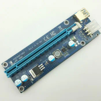 Riser VER009S LED Golden USB 3.0 PCI-E PCIE PCI Express 1x to 16x Riser Card SATA to 6Pin for BTC Bitcoin Miner Antminer Mining