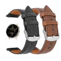 For Garmin Venu 2 Plus Strap Leather Watch Band Sports Strap For Garmin Venu SQ 2 2S/ Forerunner 245 645/Vivoactve 4 3 Bracelet