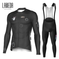 LAMBDA Men Bike Clothes Spring Autumn Thin Cycling Pants With Sponge Pad Cycling Skin Suit Long Cycling Pants