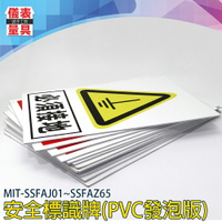 《儀表量具》當心警告標誌牌 SSFAJ01~SSFAZ65 可回收物 厚度3mm 警示貼牌 PVC發泡板 禁止停車貼紙