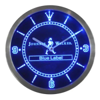 nc0116 Johnnie Walker Bar Neon Light Signs LED Wall Clock