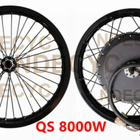 QS v3 273 Motorcycle 18" 19" 72v 8000W Electric Bike Rear hub Motor wheel with Matching Front wheel Black