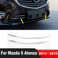 For Mazda 6 MAZDA6 Atenza 2013 2014 2015 Chrome Car Front Lower Grille Grill Cover Trim Racing Grills Molding Strip Accessories