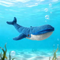 {DLGIFJIE} Pet Chew-Resistant Plush Interactive Toy with Sound, Whale-Shaped, Suitable for Large, Me