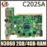 C202SA Notebook Mainboard For ASUS C202S C202SA Laptop Motherboard With CPU N3060 2GB/4GB-RAM EMMC-16G Maintherboard