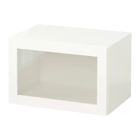 BESTÅ 上牆式收納櫃組合, 白色/sindvik 白色/透明玻璃, 60x42x38 公分