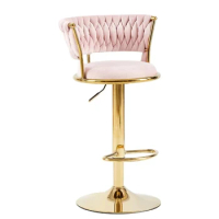 FS Rotating lifting bar chair, backrest high footed stool, Nordic furniture, velvet bar stool, kitchen bar stool, counter stool