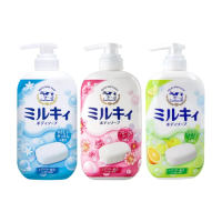 【台隆手創館】日本牛乳石鹼 牛乳精華美肌滋潤沐浴乳550mL(清新皂香/玫瑰花香/柚子果香)