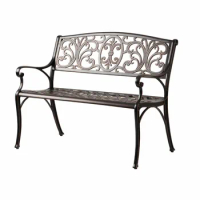 40 in. Aluminum Patio Bench Outdoor Patio Furniture Garden Chairs