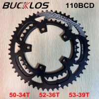 BUCKLOS 110 BCD Chainring 34T 36T 39T 50T 52T 53T Narrow Wide Star Road Bike Crown 5 Bolts Front Star for Folding Bicycle