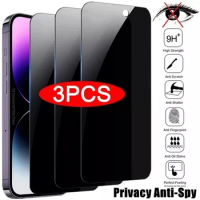 3Pcs Full Cover Privacy Screen Protector For iPhone 15 14 13 Pro MAX Anti spy Tempered Glass For iPhone 12 11 Pro 7 8Plus Film