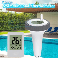 Digital Swimming Pool Thermometer Floating Outdoor Floating Thermometers Used For Swimming Pool Bathrooms Aquarium 12H/24H ℃/℉
