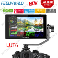 FEELWORLD LUT6 6 Inch 2600nits HDR 3D LUT Touch Screen DSLR Camera Field Monitor 1920X1080 4K HDMI Waveform Vector Histogram