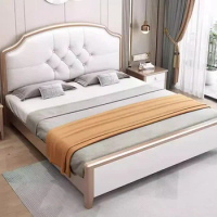 Storage Master Designer Bed Simple Wood Modern Floor Headboards Frame Bed Queen Cot Wooden Muebles Para Dormitorio Furniture