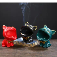 Creative Ceramic Ashtray Snack Storage Boxes Household Cute Cat Shape Ashtray Ash Trays Modern Living Room Ash Storage Container