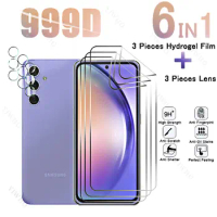 6in1 Full Cover Front Hydrogel Film for Samsung Galaxy A54 Safety Screen Protector for Samsung A 54 SM-A546V 6.4" Camera Lens HD
