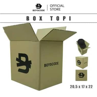 BOYSCODE Kardus Box Topi Medium Size Packaging Exclusive Coklat / Dus Topi Kotak Persegi / Kemasan P