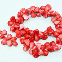 1 strands Wholeasales Loose Coral Beads Red Lemon Seed beads drop tear beads 16'