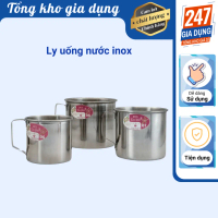 Ca inox có quai, ba kích cỡ, ly uống nước inox có quai