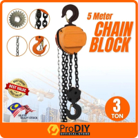 [ 3 TON X 5 METER ] Heavy Duty Chain Block Lifting Block Chain Hoist Construction Rantai Tarik
