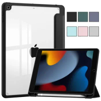 For iPad 7th 8th 9th 10.2 Generation Case With Pencil Holder Smart Cover For iPad 10.2 inch Light silicone leather Cover