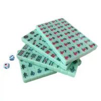 Mini Mahjong Set Lightweight Portable Mahjong Sets With Clear Engraving Travel Accessories Tile Game Mini For Trips Schools