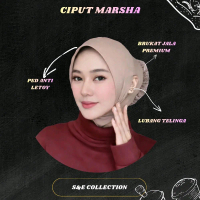 S&E Collection Ciput Marsha Cepol Brukat Jala Premium Ped Anti Letoy Lubang Telinga Jilbab Persegi T