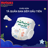 bỉm Tã ,Bỉm Quần Huggies Nature Made Ban Đêm Đủ Size Cho Bé M58/L44/XL38/XXL26